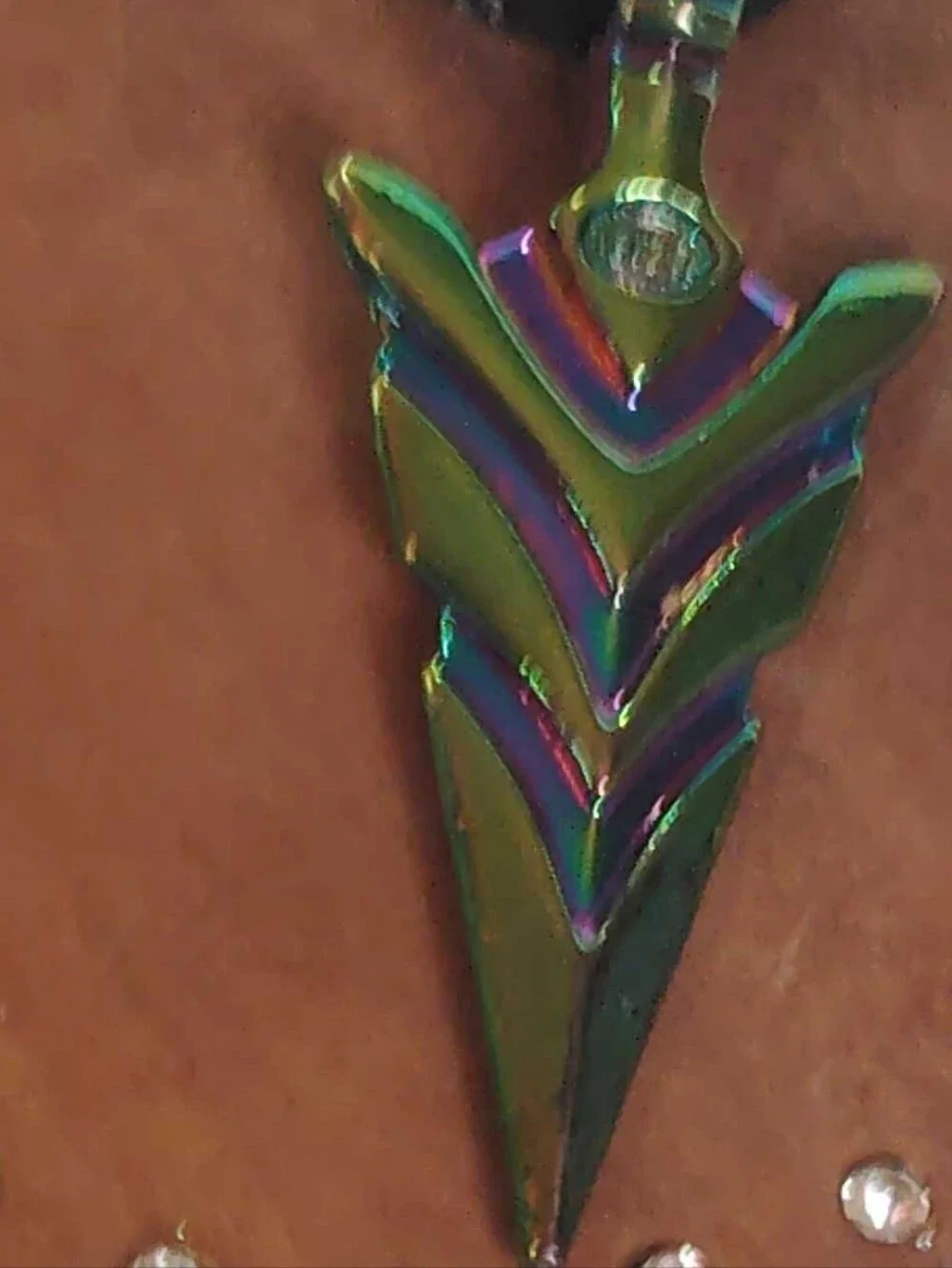 New Handmade Iridescent Arrow Drop Pierced Earrings On Wood Discs Lightweight